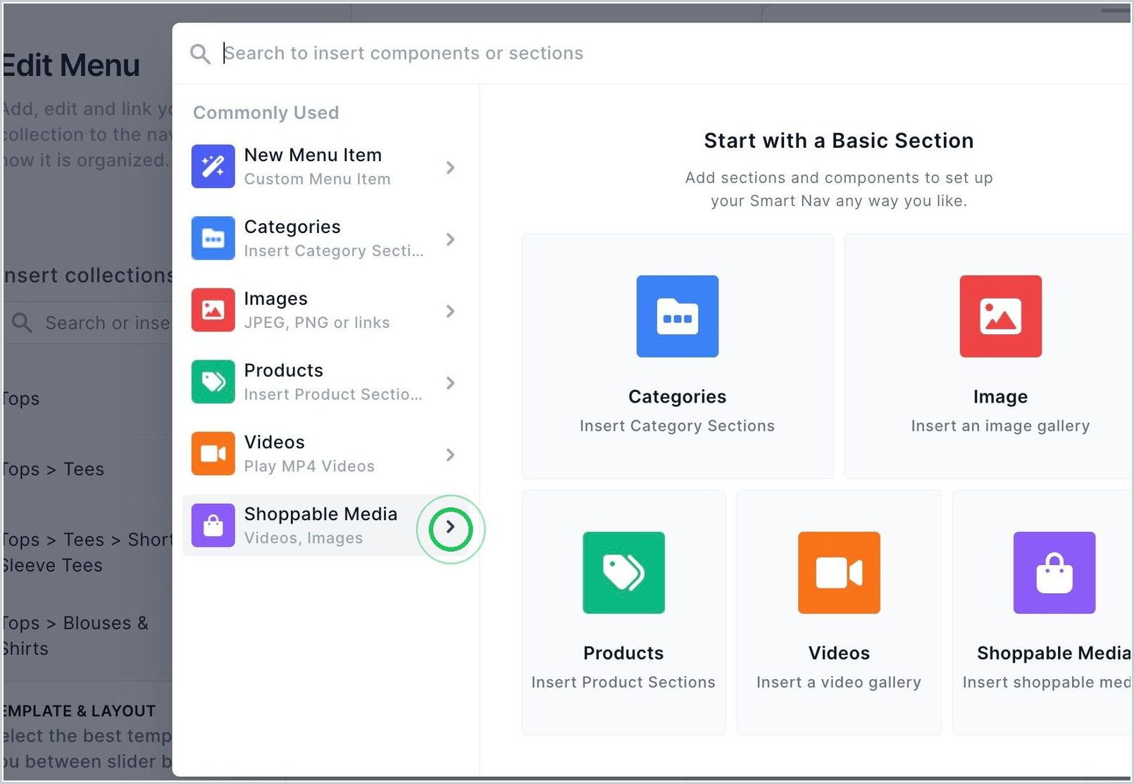 How do I add a menu/collections? — step 7