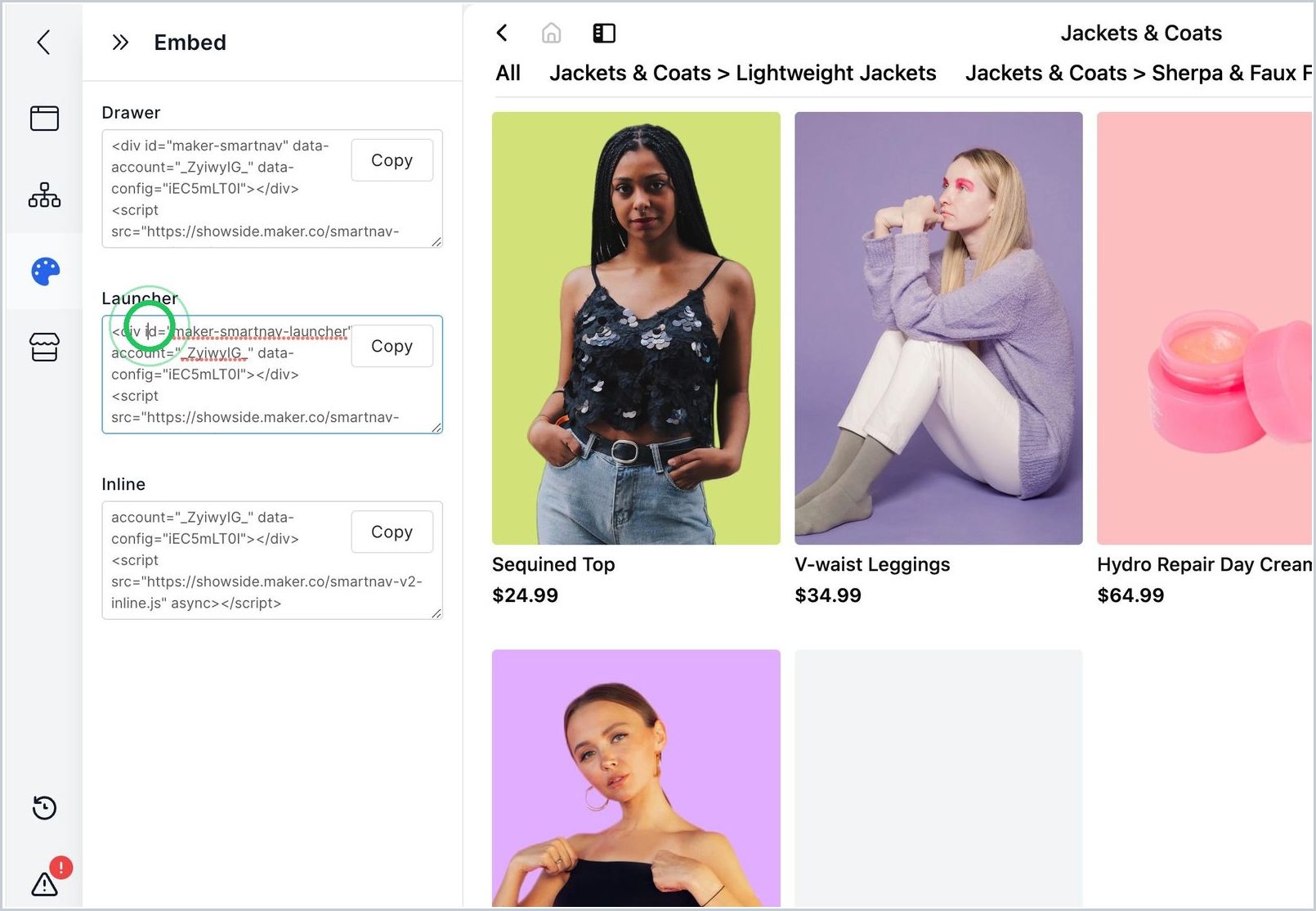 How can I add Nav Launcher on my Site? — step 1
