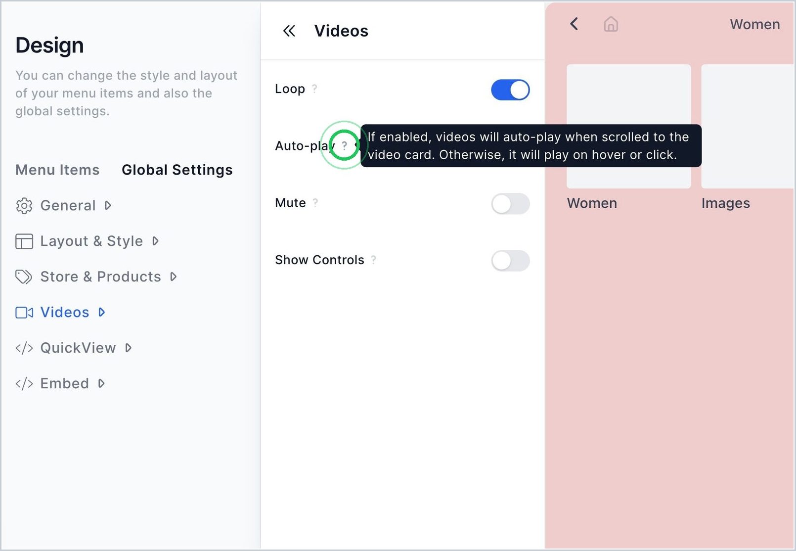 How can I enable Auto-play in Video? — step 1