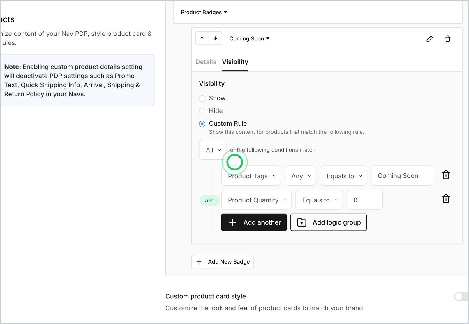 How do I add a Badge on my PDP ? — step 5