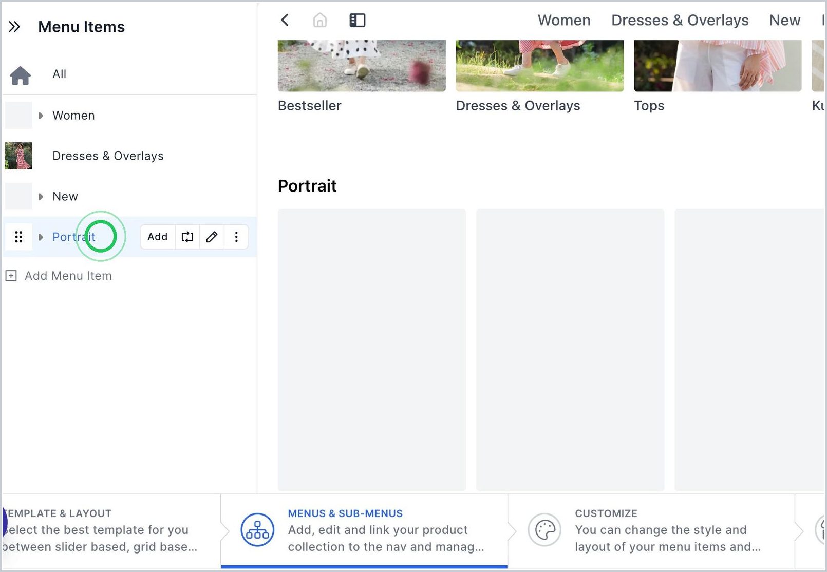 How do I add a Link in my Menu/Sub-Menu items? — step 1