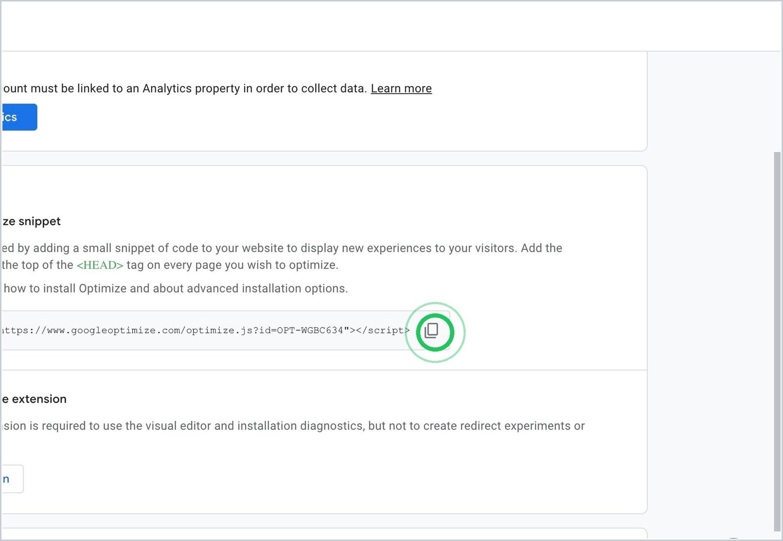 How can I add Google Optimize to my Shopify Store? — step 2